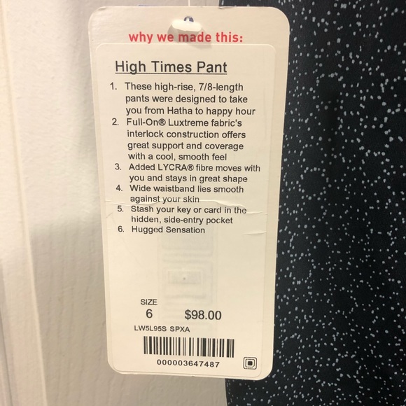 Lululemon High Times Pant EUC Worn once - Picture 3 of 4